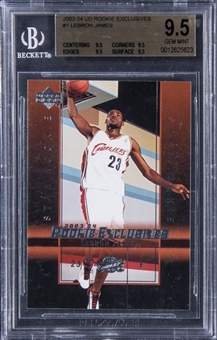 2003-04 UD Rookie Exclusives #1 LeBron James Rookie Card - BGS GEM MINT 9.5